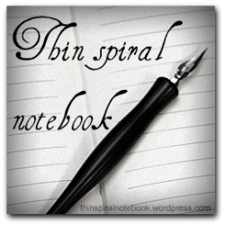 Thin spiral notebook blog button
