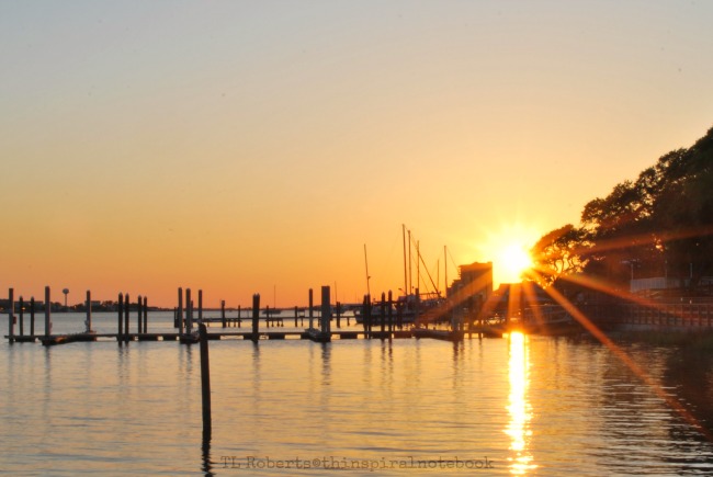 sunset at marina