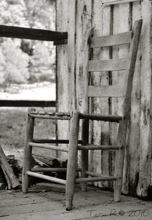 black and white wooden chair