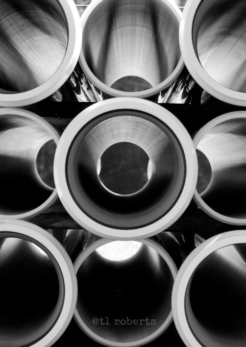 drain pipes black and white