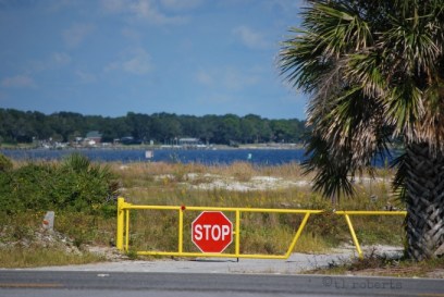 entrance to National Seashore closed