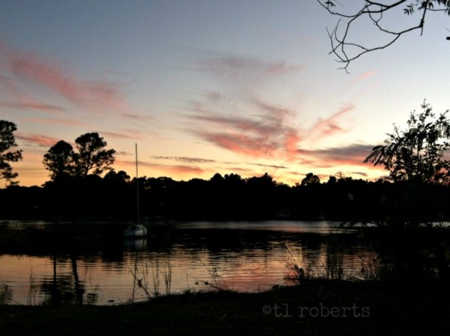 sunset on the bayou