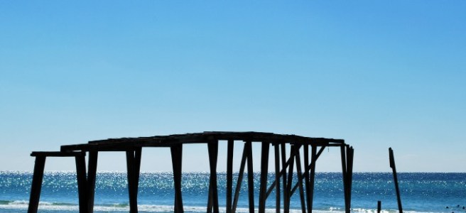 deserted wooden pier