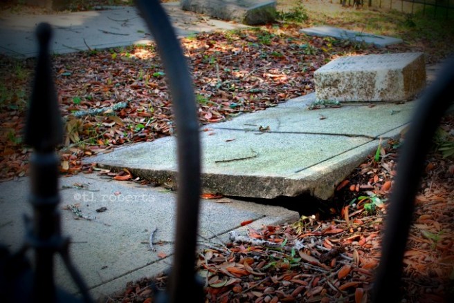 broken grave ledger marker