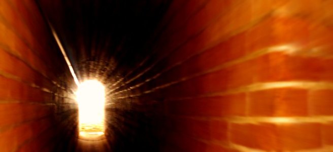 light at the end of a tunnel