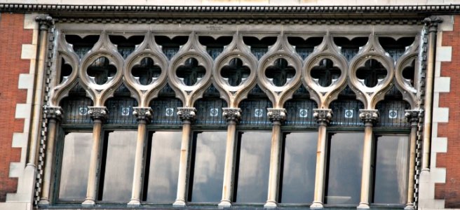 windows in old downtown district