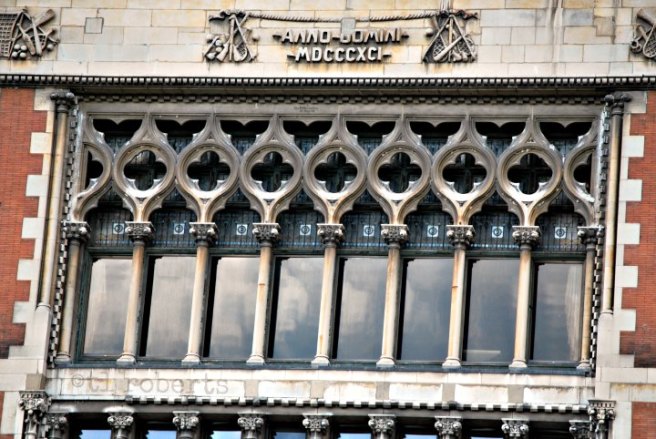 windows in old downtown district