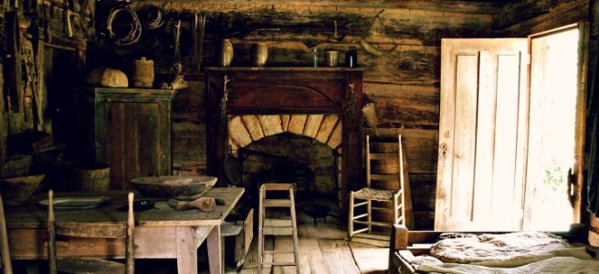 log cabin interior