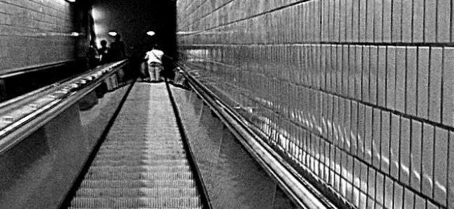 subway escalator