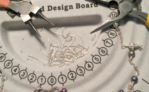 black pearl and silver necklace