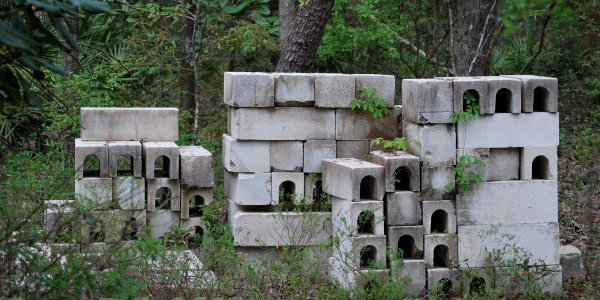 pile of cinder blocks