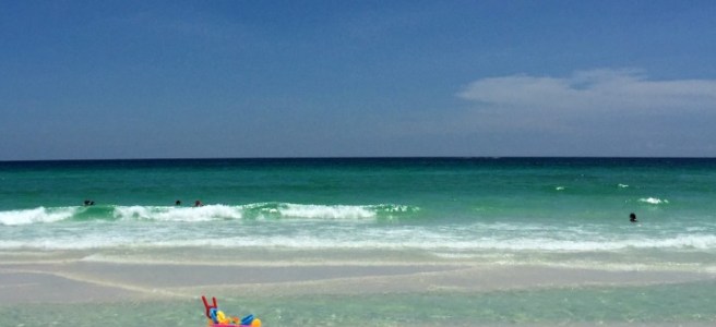 colorful toys on the beach