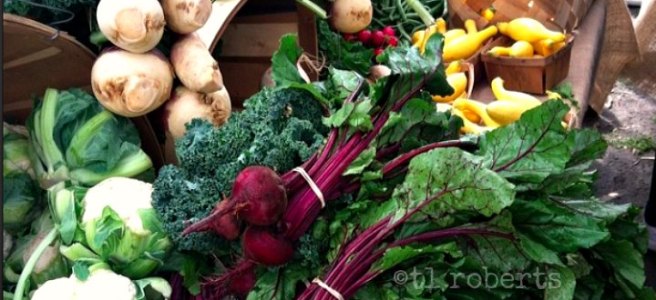 display of fresh produce