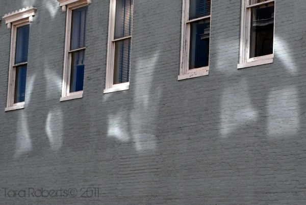 sunlight reflected on grey building