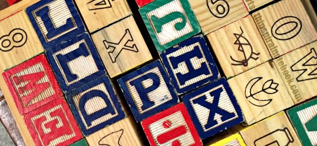 toy wagon of wooden blocks