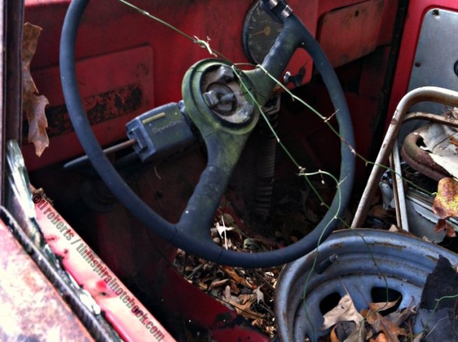 old junked car interior
