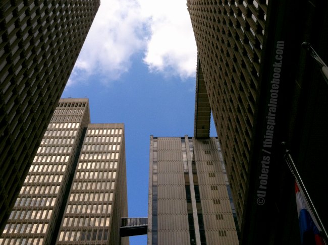 upward view of skyscrapers