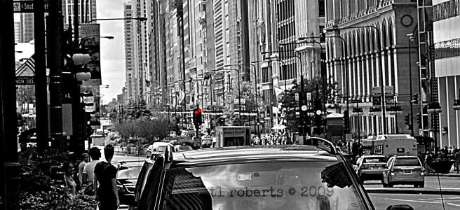 city street black and white