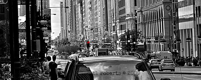 city street black and white
