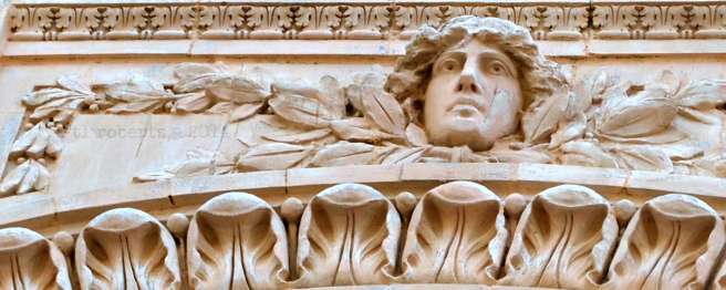 architectural detail of face