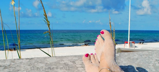kicking back on the beach
