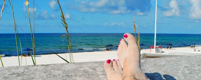 kicking back on the beach
