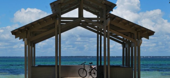 bayside pavilion and bicycle