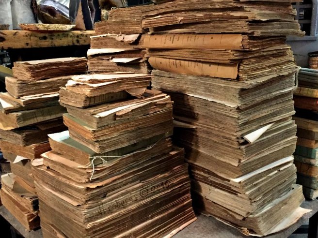 piles of old books