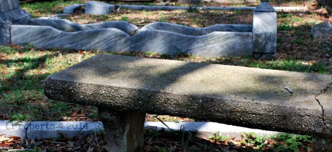 cemetery grief bench