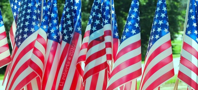 little plastic American flags