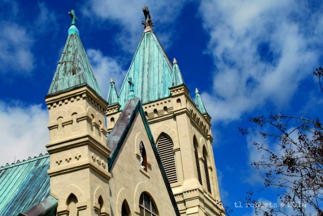 basilica with green copper roof