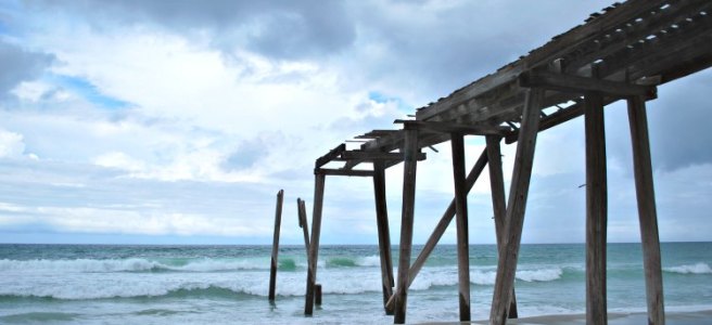dilapidated ocean pier
